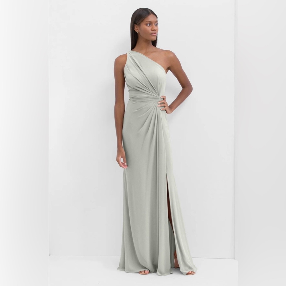 Watters One-Shoulder Sage Dress